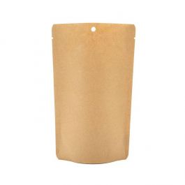 Stand Up Pouches Kraft Compostable 13x7.9x20.6cm no Grip Seal | 113 grams (100 pieces) [SUPEK3]