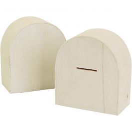 Wooden money box, size 10x9 cm, 12 pc/ 1 pack [HOB-669061]
