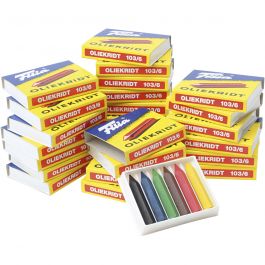 Oil Crayons, assorted colours, 25x6 pc/ 1 pack [HOB-410207]