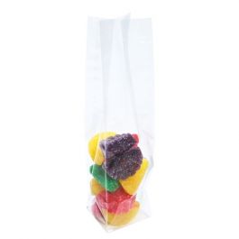 Block Bottom Bags Clear 5.1x5.1x21cm with paper insert (100 pieces) [FGPBH11]