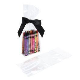 Block Bottom Bags Clear 7.6x3.2x21cm with paper insert (100 pieces) [FGPBH14]