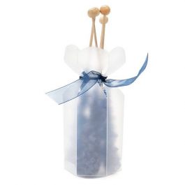 Frosted Plastic Gift Boxes with Flower Top 4.9x4.9x7.6cm (25 pieces) [FS354F]
