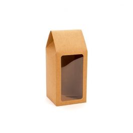 Kraft Gift Boxes with Window 8.9x8.9x21.6cm (25 pieces) [FS321]