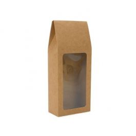 Kraft Gift Boxes with Window 9x4.5x21.5cm (25 pieces) [FS328]
