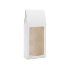 Kraft Gift Boxes with Window glossy White 9x4.5x21.5cm (25 pieces) [FS338]