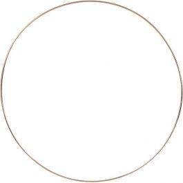 Metal Wire Ring, D: 30 cm, thickness 3 mm, gold, 1pc [HOB52429]