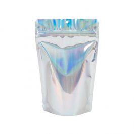 Stand Up Pouches Iridescent/Holographic 14,9x8,9x23,2cm With Hanghole (25 Pieces)[ZBGH7]