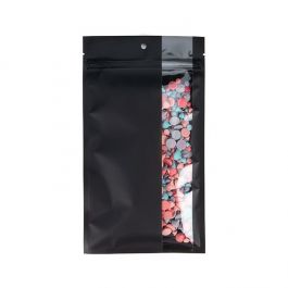 Grip Seal Bags Matte Black w/ Vertical Window 12,7x20,8 cm (100 pieces) [HZBV6MB]