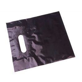 Black Reinforced Handle Bag 45 Micron LDPE 40.6 x 40.6cm (50 Pieces) [H1616BK4]