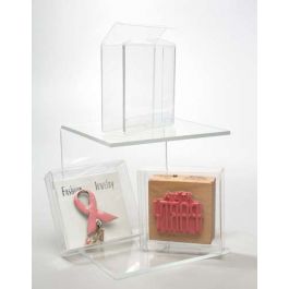 Plastic Gift Boxes 10.5x1.6x10.4cm Crystal Clear (25 pieces) [FB231]