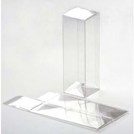 Plastic Gift Boxes 4.1x4.1x12.7cm Crystal Clear with Autolock Bottom (25 pieces) [PLB34]