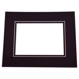 Mount Board Double thick Black/Black 20.3x25.4cm with 10.2x16.51cm Window (25 pieces) [MD30037]