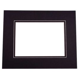 Mount Board Double thick Black/Black 30.5x40.6cm with 19.4x29.5cm Window (10 pieces) [MD20139]