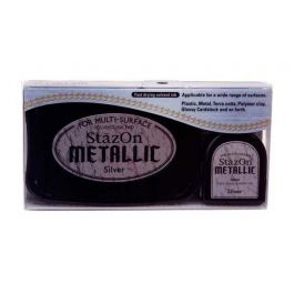 Ink Pads Stazon + Refill Metallic Silver (1 pc) [SZ-000-192]