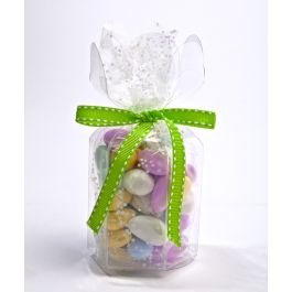 Plastic Gift Boxes with Flower Top 6x6x8.9cm (25 pieces) [FS181]