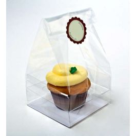 Cupcake Bags w/ Paper Bottom for Singles 10,2 x 10,2 x 17,8cm (100 Pieces) [CBG4]