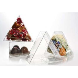 Plastic Gift Boxes Triangular 10.2x5.1x8.9cm Crystal Clear (25 pieces) [FS239]
