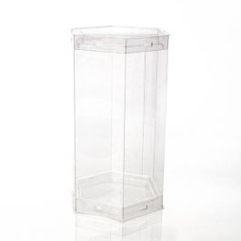 Crystal Clear Pop-up Tube. Hexagon Shaped 8.9 x 7.9 x 15.2cm (25 Pieces) [CTHS36]