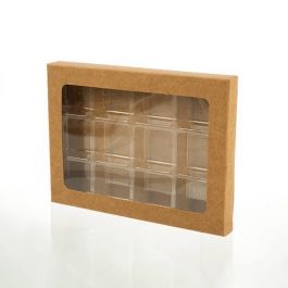 Kraft Artisan Candy Box Sets for 12 pcs 8.9x2.1x13,8cm (25 Pieces) [CNDY271]