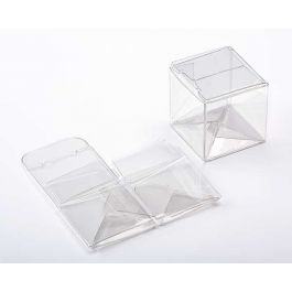 Plastic Gift Boxes 5.1x5.1x5.1cm Crystal Clear with Autolock Bottom (25 pieces) [PLB104]