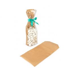 Kraft Block Bottom Bags w/ Paper Insert Backed 8.9x5.7x30.5 cm (100 Pieces) [FGKB16]