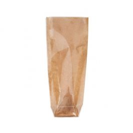 Kraft Block Bottom Bags w/ Paper Insert 5.1x4.4x21.6 cm (100 Pieces) [FGKB20]