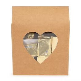 Kraft Gift Boxes with Heart Window 10,5x4,4x13,3 cm (25 pieces) [FS349]
