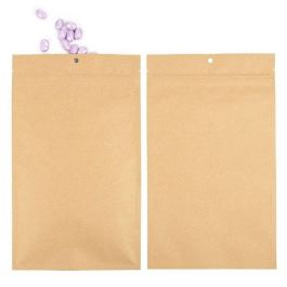 Kraft Hanging Barrier Bags 15.2 x 23.5 cm w/Tear Notches (100 Pieces) [HZBB7K]