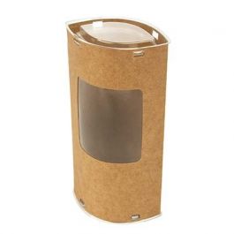 Kraft with Window Pop-up Tube Kit, Eye Shaped 7.8 x 5.2 x 15.4cm (25 Pieces) [KTEWS26]