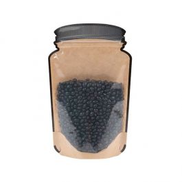 Mason Jar Zipper Pouch Kraft w/ Clear Front 13x7,6x20,6cm (100 Pieces) [SP3KCZ]