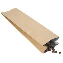 Coffee Pouches Kraft with Valve 8.6x6.4x33cm Coated (50 pieces) [SGC2K]
