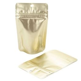 Stand Up Pouches Matt Gold 7.9x5.1x13cm with Hang hole | 28 grams (100 pieces) [ZBGM1MG]