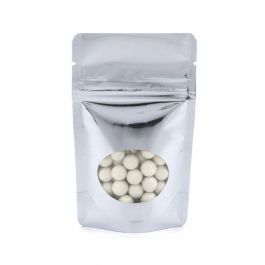 Stand Up Pouches Silver with oval Window 8x5x13cm | 28 grams (100 pieces) [ZBGMO1S]