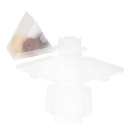 Frosted Plastic Gift Boxes Triangular 7.6x4.1x6.4cm (25 pieces) [FS355F]