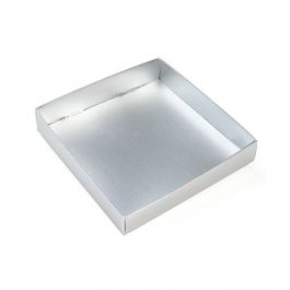 Silver Kraft Gift Boxes Bottom 13x2.5x13.3cm (25 pieces) [MS357]