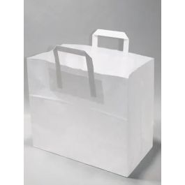 Paper Carrier Bags 32x17x27cm White Kraft 70 g/qm (50 pieces) [PADW8026]