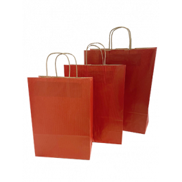 Paper Carrier Bags dark Red 26+12x35cm Kraft 90 grams (50 pieces) [PAM2635DKR]