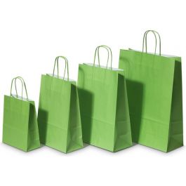 Paper Carrier Bags Green 22+10x31cm Kraft 90 grams (50 pieces) [PAM2231GR]