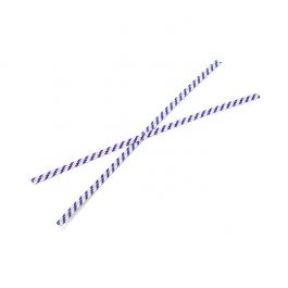 Tin Ties 15.2x0.4cm Paper White/Blue striped (1.000 pieces) [TT6WBS]