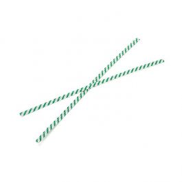 Tin Ties 15.2x0.4cm Paper White/Green striped (1.000 pieces) [TT6WGS]
