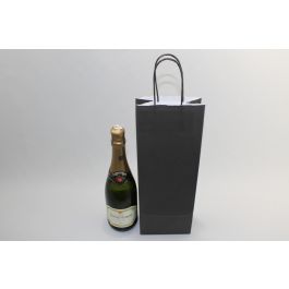 Carrier Bags for Bottles Black 14x8x39cm Kraft 110 g/m (50 pieces) [PAWF1439BK]
