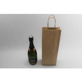 Carrier Bags for Bottles 14x8x39cm Kraft 110 g/m (50 pieces) [PAWF1439BR]