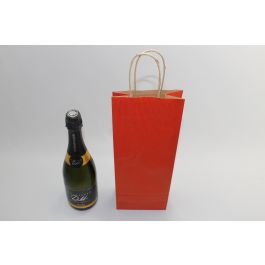 Carrier Bags for Bottles dark Red 14x8x39cm Kraft 110 g/m (50 pieces) [PAWF1439DKR]