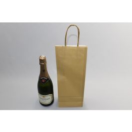 Carrier Bags for Bottles Gold 14x8x39cm Kraft 110 g/m (50 pieces) [PAWF1439GO]