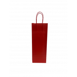 Carrier Bags for Bottles Red 14x8x39cm Kraft 110 g/m (50 pieces) [PAWF1439R]