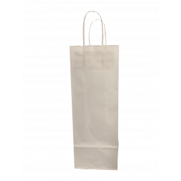 Carrier Bags for Bottles White 14x8x39cm Kraft 110 g/m (50 pieces) [PAWF1439W]