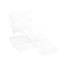 Plastic Gift Boxes 10.2x10.2x7.6 mm Crystal Clear Autolock Bottom (25 pieces) [PLB333]