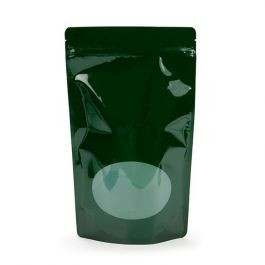 Stand Up Pouches Green with oval Window 13x7x20.5cm | 113 grams (100 pieces) [ZBGO3HG]