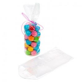 Plastic Bags round Bottom 7x25.4cm 40 micron and with White Insert (50 pieces) [RPBG2]