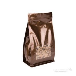 Stand Up Pouches Bronze with Window 12.7x7.6x20.3cm (100 pieces) [SQMS7BZ]
